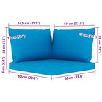 vidaXL Salon de jardin 5 Pièces avec coussins bleu clair