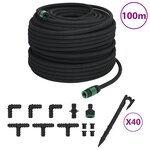 vidaXL Tuyau d'arrosage de jardin noir 0 6" 100 m caoutchouc