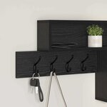 vidaXL Porte-manteau mural avec étagère Chêne noir 100 x 12 x 43 5 cm