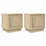 vidaXL Cabinet de chevet avec 2 Pièces Chêne sonoma 44 x 34 5 x 45 cm