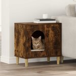 vidaXL Maison pour chat Chêne fumé 51 x 30 x 52 cm Bois d'ingénierie