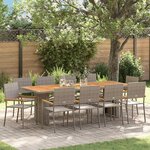 vidaXL Ensemble de salle à manger pour jardin 11 Pièces Gris polyrotin