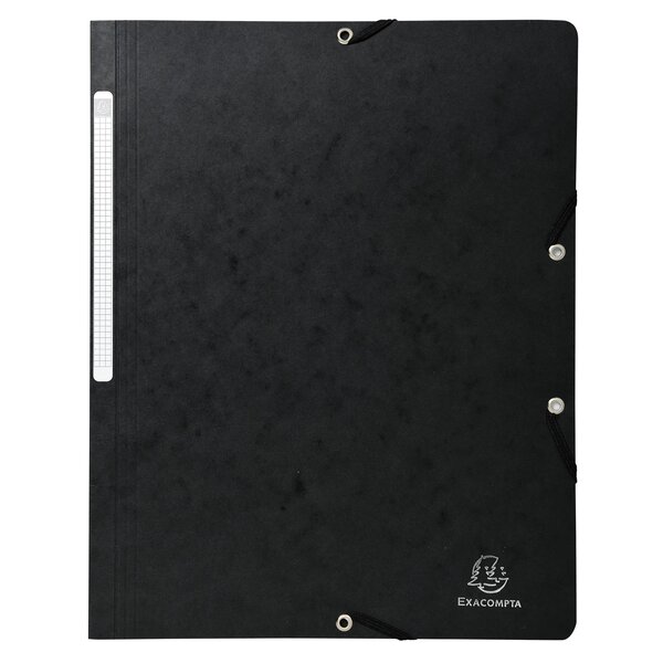 Chemise À Élastique Sans Rabat Carte Lustrée 400gm2 - A4 - Noir - X 25 - Exacompta