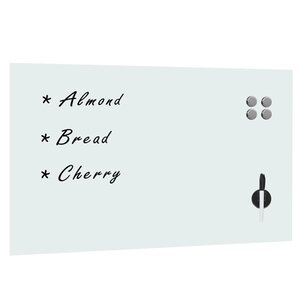 Tableau magnétique panneau écriture école maison bureau mural en verre 100 x 60 cm blanc 02_0045488