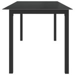 vidaXL Table de jardin Noir 190x90x74 cm Aluminium et verre