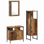 vidaXL Ensemble de mobilier de salle de bain avec porte 3 Pièces Marron