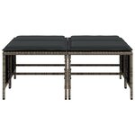 vidaXL Tabourets de jardin avec coussins lot de 4 gris résine tressée