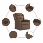 vidaXL Fauteuil inclinable électrique Marron Tissu