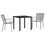 vidaXL Ensemble de salle à manger pour jardin 3 Pièces Anthracite Acier