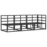 vidaXL Mobilier de jardin avec coussin 3 Pièces Noir Aluminium