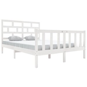 vidaXL Cadre de lit sans matelas blanc bois massif 140x200 cm