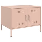 vidaXL Table basse rose 68x50x50 5 cm acier laminé à froid