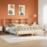 vidaXL Lit bibliothèque sans matelas 180x200 cm bois massif de pin