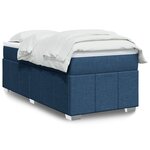 vidaXL Sommier à lattes de lit avec matelas Bleu 90x190 cm Tissu