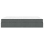 vidaXL Cadre de lit avec stockage Gris foncé 160 x 200 cm tissu
