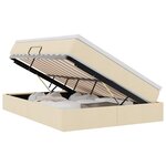 vidaXL Lit avec rangement et matelas Crème 140 x 190 cm Polyester