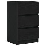 vidaXL Tables de chevet avec 3 tiroirs 2 Pièces noir 39x35x65 cm