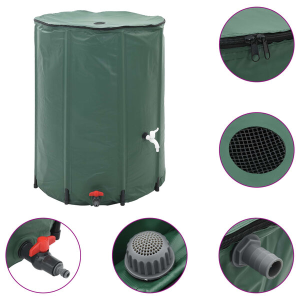 vidaXL Réservoir pliable d'eau de pluie avec robinet 1350 L
