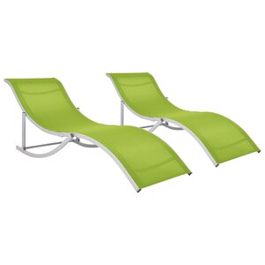 vidaXL Chaises longues pliables 2 Pièces Vert Textilène