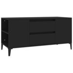 vidaXL Meuble TV Noir 102x44 5x50 cm Bois d'ingénierie