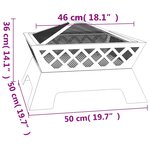 vidaXL Foyer avec tisonnier 50 cm XXL acier