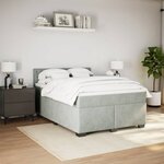 vidaXL Sommier à lattes de lit et matelas Gris clair 140x190cm Velours