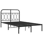vidaXL Cadre de lit métal sans matelas avec tête de lit noir 120x200cm