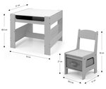 Table et deux chaises Sven Gris