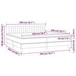 vidaXL Sommier à lattes de lit avec matelas Noir 200x200 cm Tissu