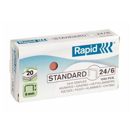 Agrafes standard 24/6 Cuivrée en boite de 1000 RAPID