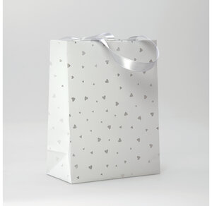 Sac cadeau 17x6x22cm blanc cœur clairefontaine