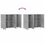 vidaXL Buffet gris béton 90x34x80 cm bois d'ingénierie