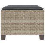 vidaXL Ensemble de bistro 3 Pièces et coussins gris clair résine tressée