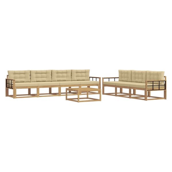 vidaXL Ensemble de canapés d'extérieur 7 Pièces Blanc et Beige