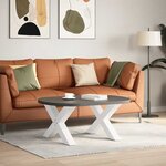 vidaXL Pieds de table basse en forme de X  2 pièces  blanc  70 x (42-43) cm  acier
