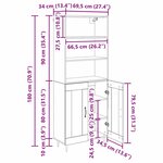 vidaXL Haut Armoire Chêne artisanal 69 5 x 34 x 180 cm