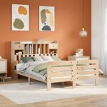 vidaXL Lit bibliothèque sans matelas 140x190 cm bois de pin massif