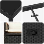 vidaXL Ensemble de salle à manger pour jardin 3 Pièces Noir Poly rotin