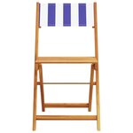 vidaXL Ensemble à manger de jardin 5 Pièces bleu blanc tissu bois massif