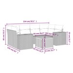 vidaXL Salon de jardin 7 Pièces avec coussins gris résine tressée