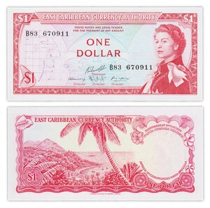 Billet de Collection 1 dollar 1965 Etats de la Caraibe Orientale - Neuf - P13g