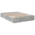 vidaXL Cadre de lit à tiroirs gris béton 150x200 cm bois d'ingénierie