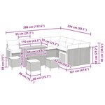 vidaXL Ensemble de canapé de jardin avec coussin 14 Pièces Noir polyrotin