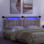 vidaXL Tête de lit suspendue Avec lumière LED Taupe Tissu