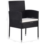 Vidaxl chaise de jardin 2 pièces résine tressée noir