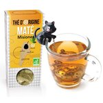 Boule à thé chat noir-poisson + infusion de Maté argentin