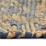 Vidaxl tapis fait à la main jute bleu et naturel 120x180 cm