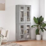 vidaXL Buffet haut Sonoma gris 69 5x34x180 cm Bois d'ingénierie