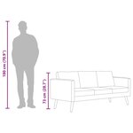 vidaXL Canapé à 3 places Tissu Rouge bordeaux