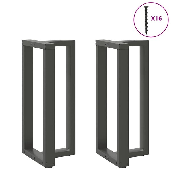 vidaXL Pieds de table de bar en T  2 pièces  anthracite  40 x 35 x (90-91) cm  acier